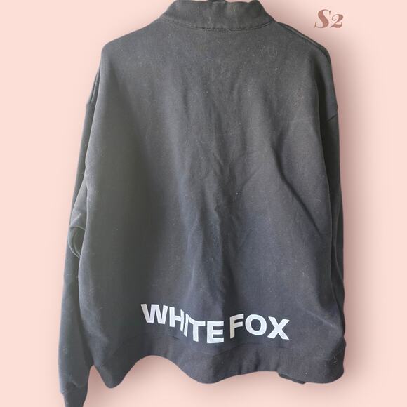 White Fox Caught Up with You Zip Front Words Black L/XL * S2 - Picture 2 of 6